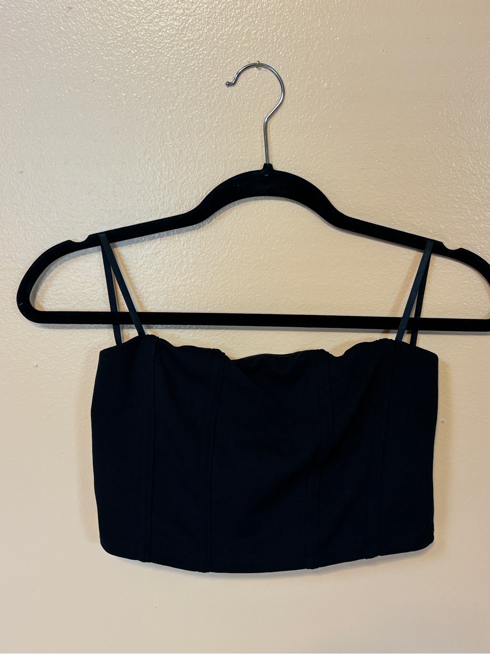 Essential Black Strapless Crop Top